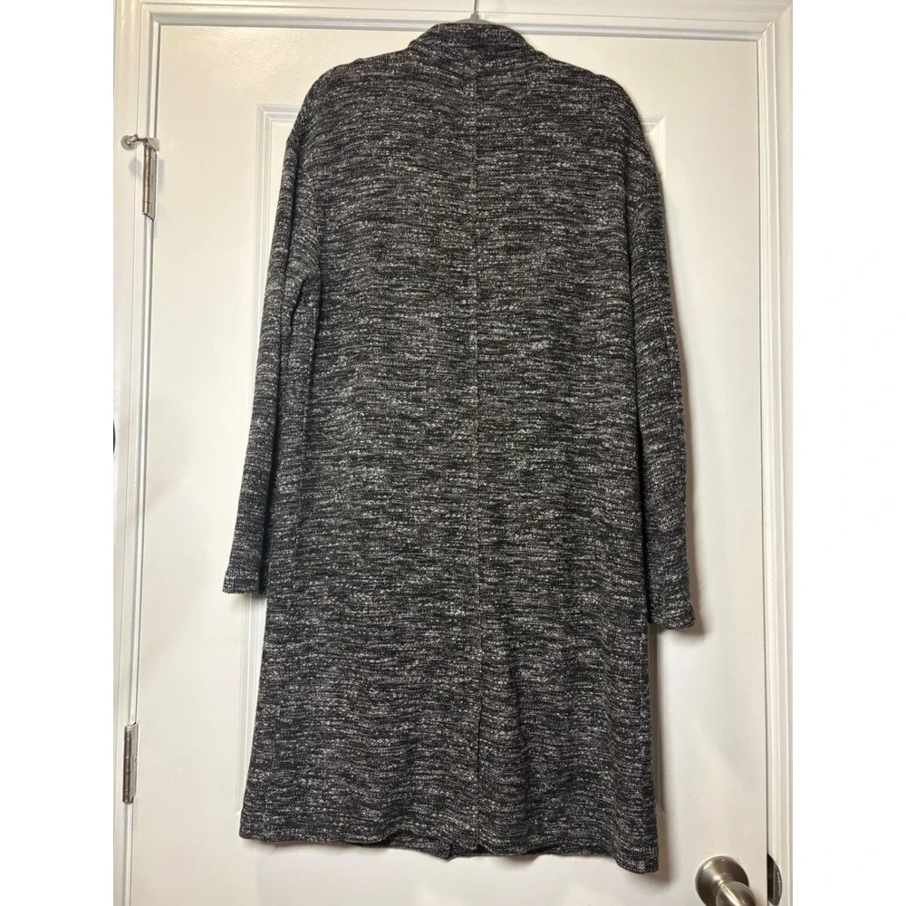 Abercrombie & Fitch Womens Black White Marled Knit Longline Cardigan Coat Size M - Picture 4 of 6